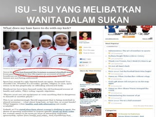 ISU – ISU YANG MELIBATKAN
WANITA DALAM SUKAN
 
