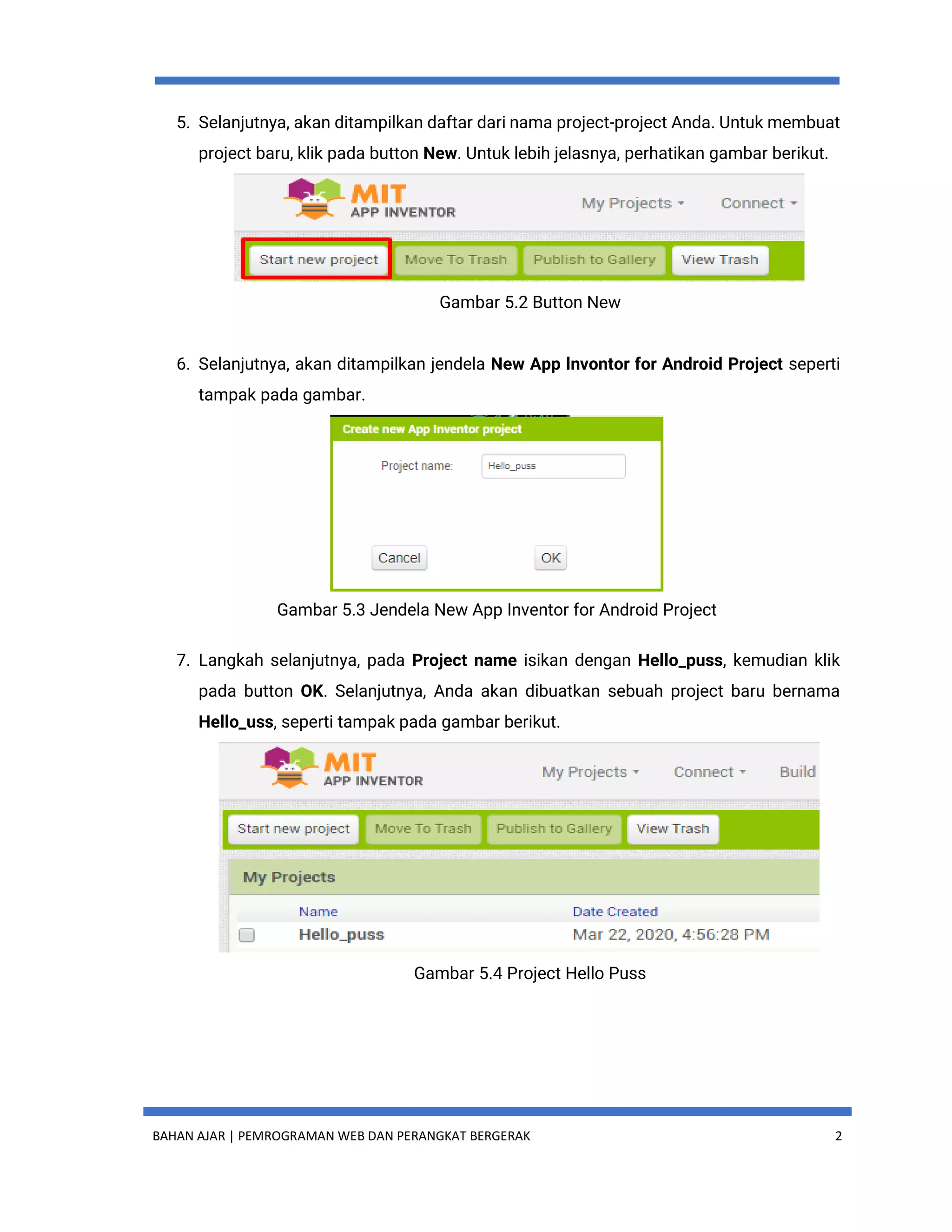 BAB X - MEMBUAT APLIKASI HELLO PUSS | PDF
