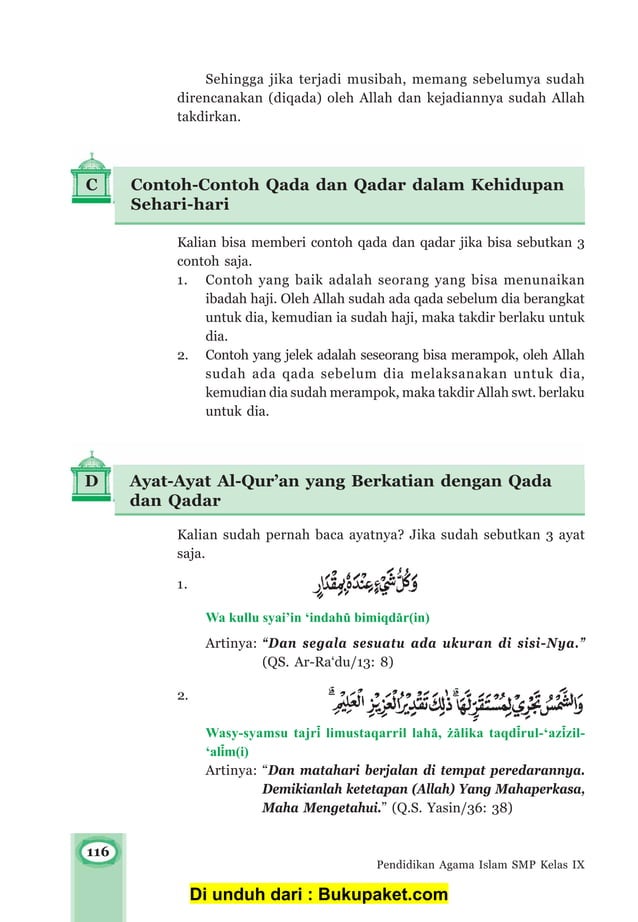 Qada Bab 10 beriman kepada qada dan qadar | PDF