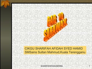 CIKGU SHARIFAH AFIDAH SYED HAMID
SMSains Sultan Mahmud,Kuala Terengganu



          SHARIFAHAFIDAHSESMA            1
 