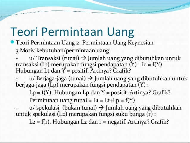 Permintaan Dan Penawaran Uang Ekonomi Makro