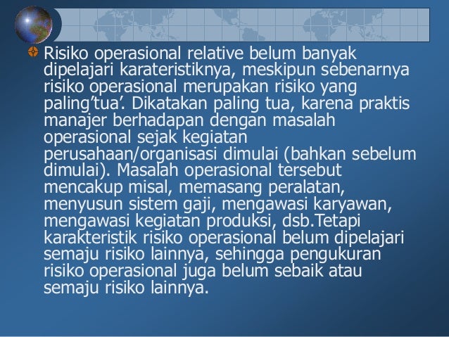 Manajemen Risiko 11 Risiko Operasional