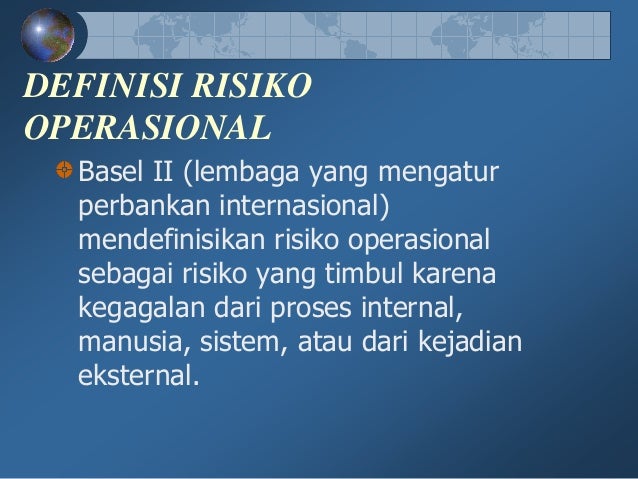 Manajemen Risiko 11 Risiko Operasional