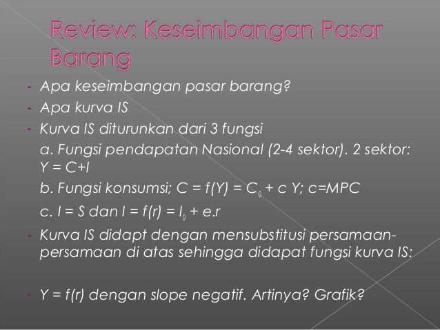 Bab 12 Keseimbangan Pasar Uang Dan Barang