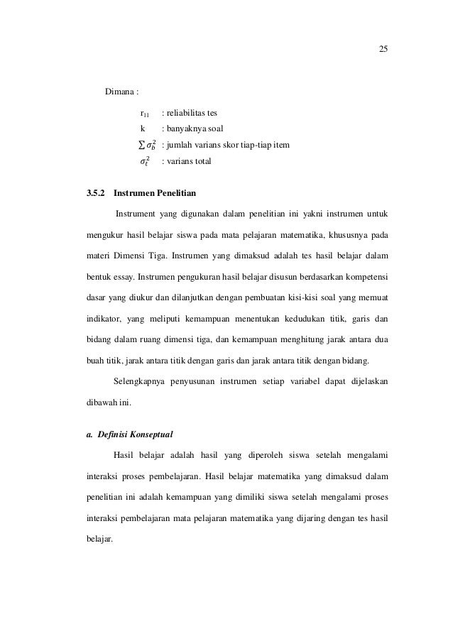 Penskoran Soal Essay Setiap Soal Beda Di Bab 3 Skripsi