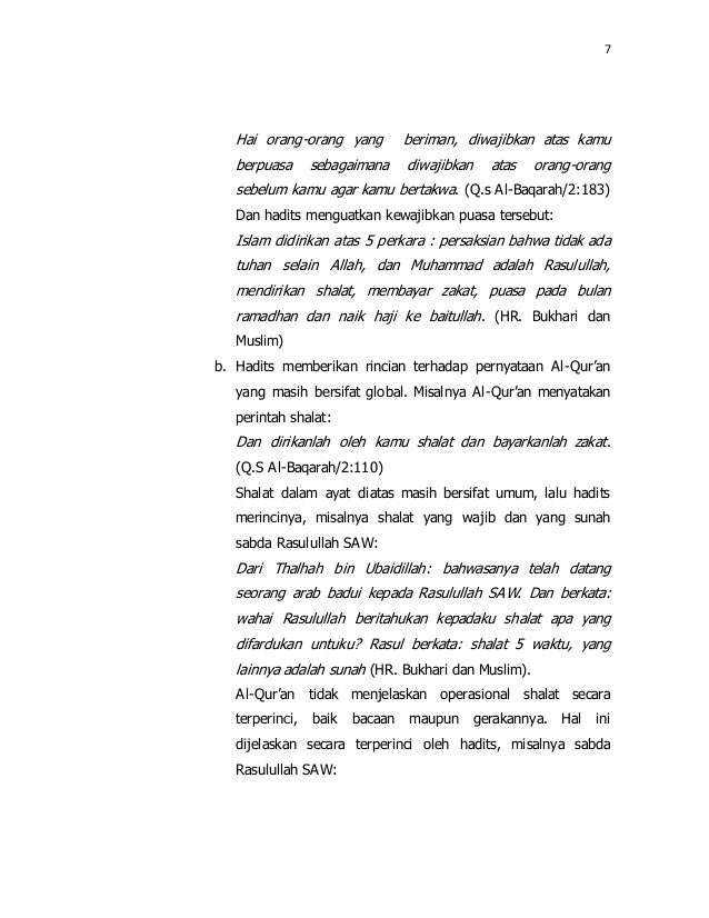 Pembiasaan Pembacaan Hadits dan Penerapannya untuk 