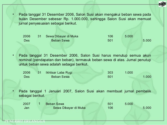 Materi Akuntansi : Prosedur Akhir Periode Perusahaan Jasa