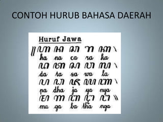 CONTOH HURUB BAHASA DAERAH
 
