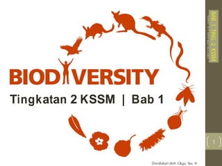 Bab3:Biodiversiti
1
Bab3:Biodiversiti
Tingkatan 2 KSSM | Bab 1
Disediakan oleh: Cikgu Yus ®
BAB1TING2KSSM
 