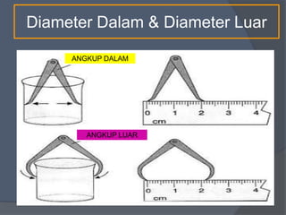 Diameter Dalam & Diameter Luar
ANGKUP DALAM
ANGKUP LUAR
 