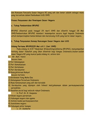 Rumusan Dasar Negara Yang Sah Dan Autentik Tercantum Dalam Bab 1 kelas 3