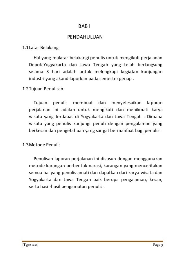 Contoh Laporan Perjalanan Ke Jogja