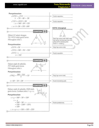 Bab 1 Matematik Tingkatan 3 Sudut Dan Garis Ii