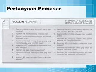 Pertanyaan Pemasar
 
