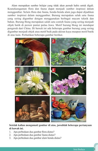 Bab 1 menggambar flora, fauna, dan alam benda | PDF
