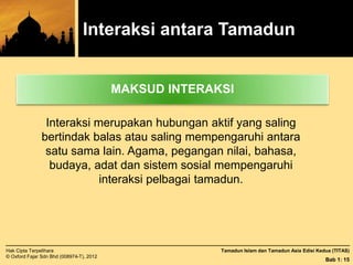 Tamadun Islam dan Tamadun Asia Edisi Kedua (TITAS)Hak Cipta Terpelihara
© Oxford Fajar Sdn Bhd (008974-T), 2012
Bab 1: 15
...