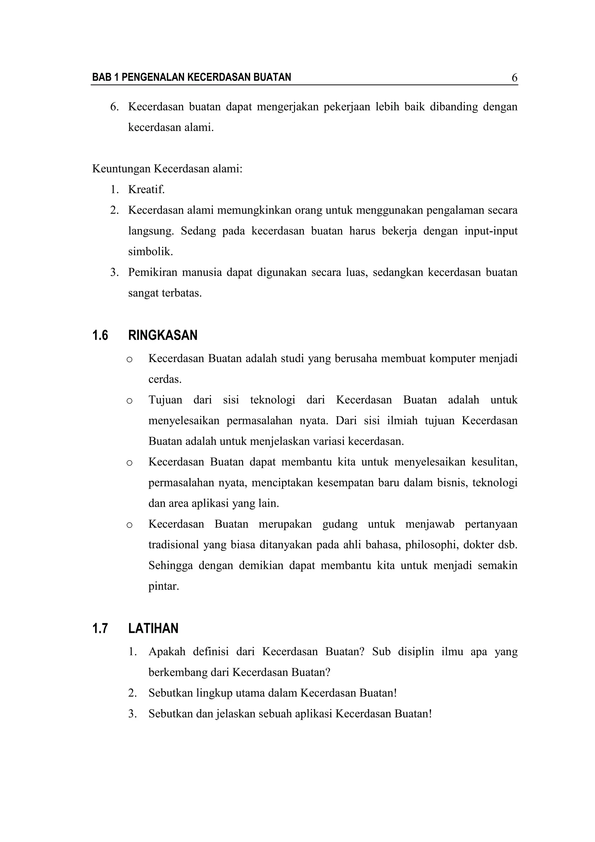 Bab 1 pengenalan kecerdasan buatan | PDF