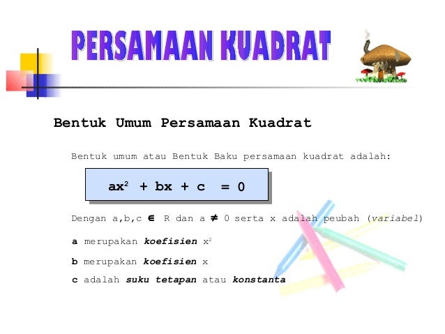 Bab 1 persamaan kuadrat