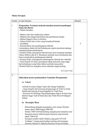 tamadun awal manusia(tingkatan 4) | DOC