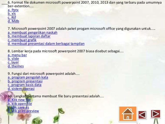 Lembar Kerja Pada Program Aplikasi Presentasi Microsoft