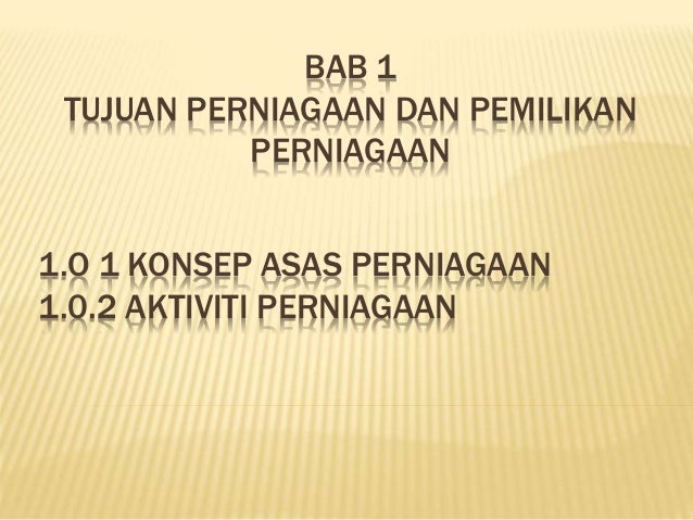 PERNIAGAAN TINGKATAN 4