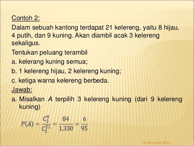 Dalam Sebuah Kantong Terdapat 6 Kelereng Merah Belajar