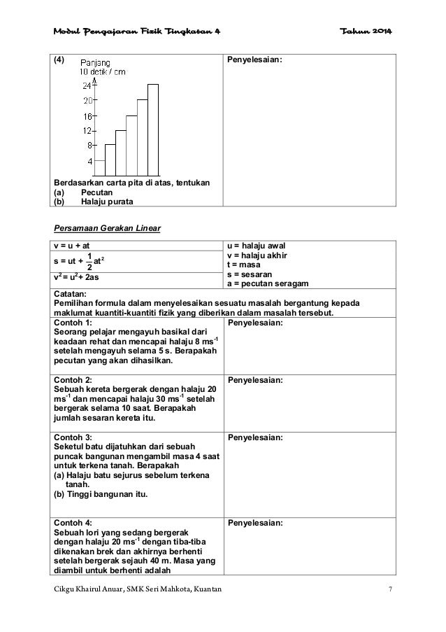 Latihan Fizik Tingkatan 4 Dan Jawapan  Rasmi My