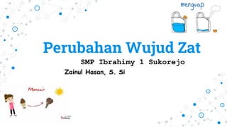Perubahan Wujud Zat
SMP Ibrahimy 1 Sukorejo
Zainul Hasan, S. Si
 