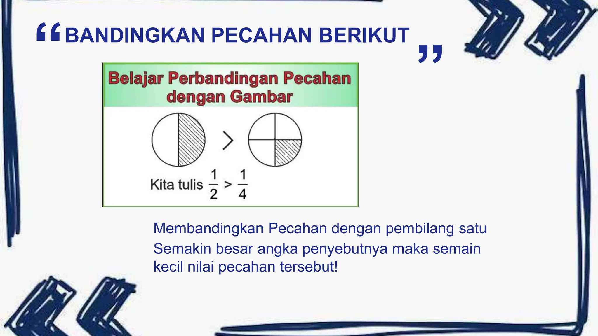 PPT PECAHAN KELAS IV Pecahan penyebut sama dan pembilang satu | PPTX