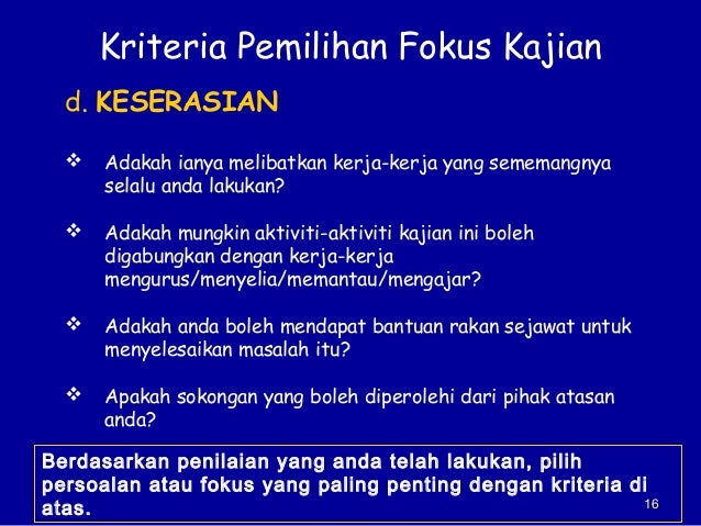 Mengenal Pasti Fokus Kajian
