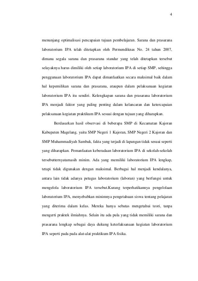 Contoh Laporan Observasi Laboratorium Ipa Smp Kumpulan Contoh Laporan
