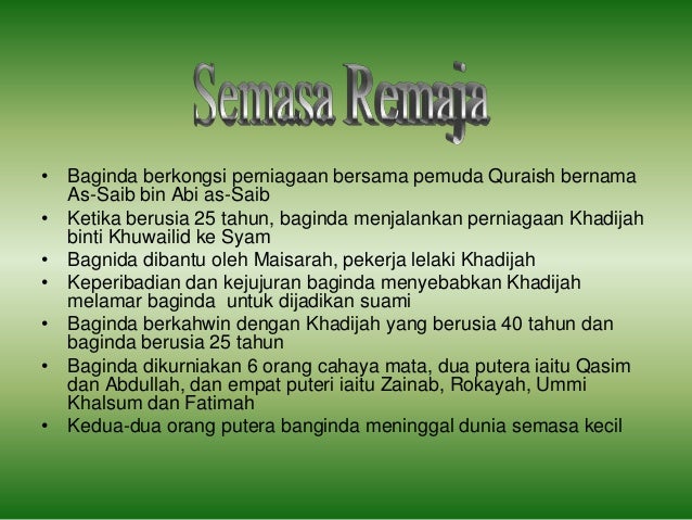Bab 25 riwayat hidup rasulullah