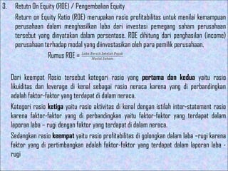 Rumus Rumus Rasio Roe Bab 2 analisa rasio keuangan | PDF