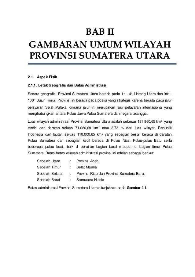 Bab 2 Gambaran Umum Provinsi Sumatera Utara