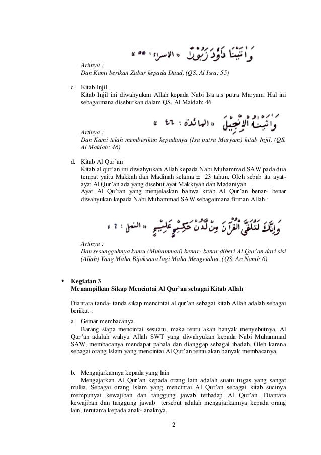 Bab 2 Iman Kepada Kitab Kitab Allah