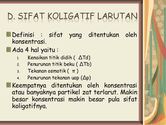Sifat Koligatif Larutan Ppt