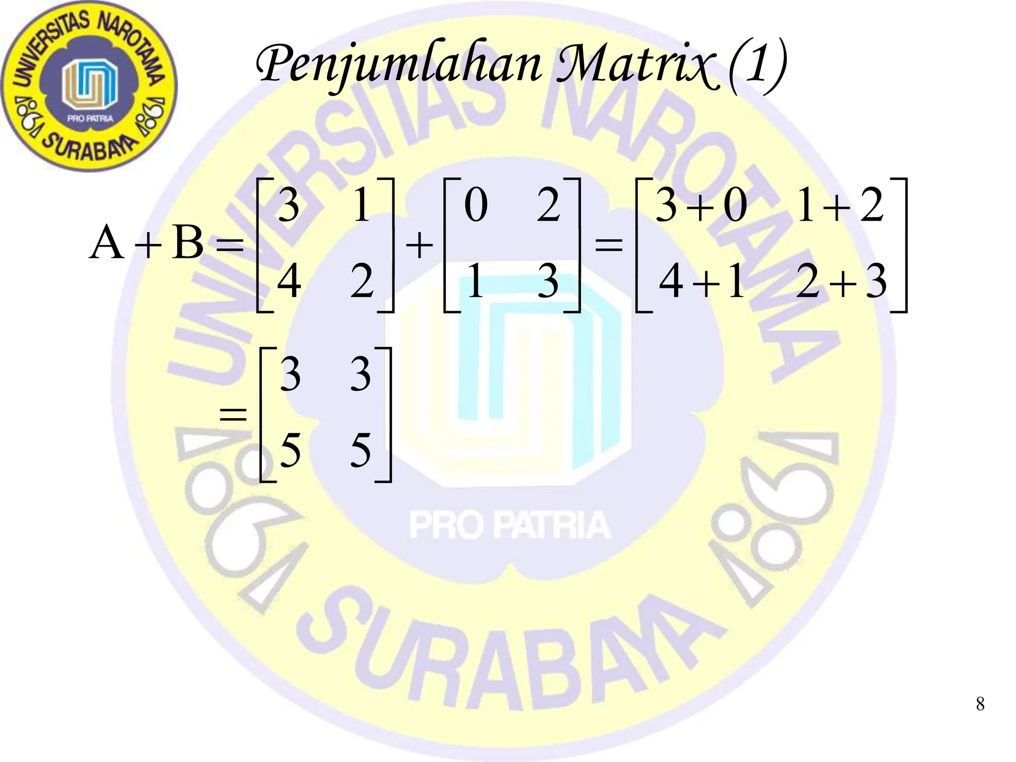 Materi ini menjelaskan tentang matrix.ppt