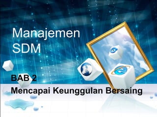 Manajemen
SDM
BAB 2
Mencapai Keunggulan Bersaing
 