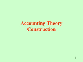 1 
Accounting Theory 
Construction 
 