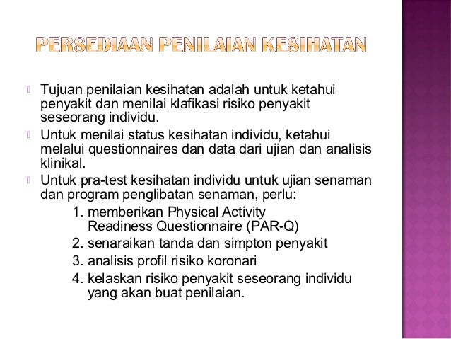 Bab 2 penyaringan awal kesihatan dan klasifikasi risiko