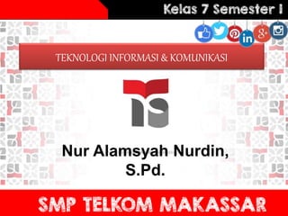 TEKNOLOGI INFORMASI & KOMUNIKASI
Nur Alamsyah Nurdin,
S.Pd.
 