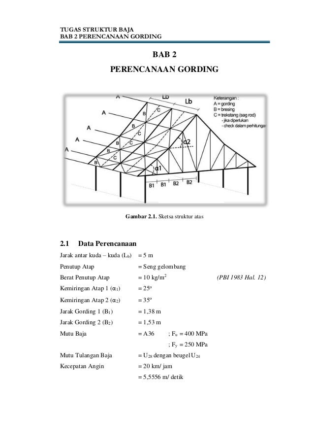  Perencanaan  Struktur Rangka Atap  Baja Ringan