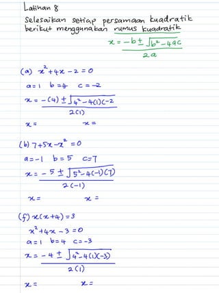 Bab 2 persamaan kuadratik