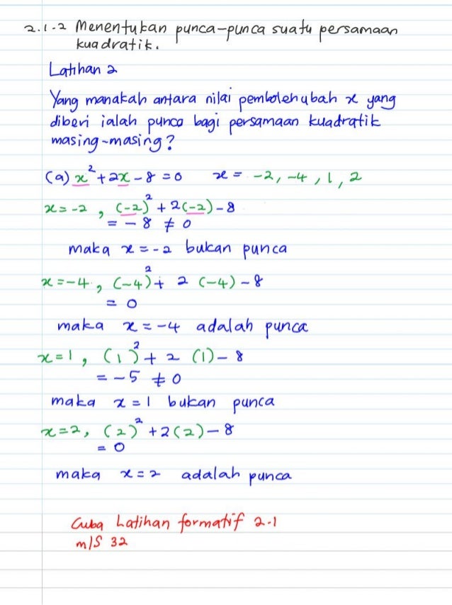 Nota Matematik Tambahan Tingkatan 4 Kssm