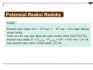 Potensial Reaksi Redoks 
 