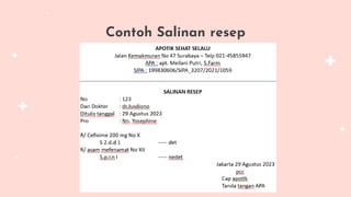 Contoh Salinan resep
 