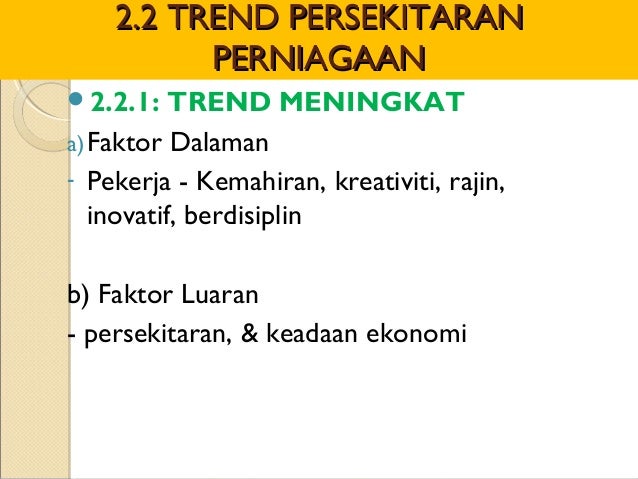 Trend Semasa Dalam Perniagaan Tingkatan 4