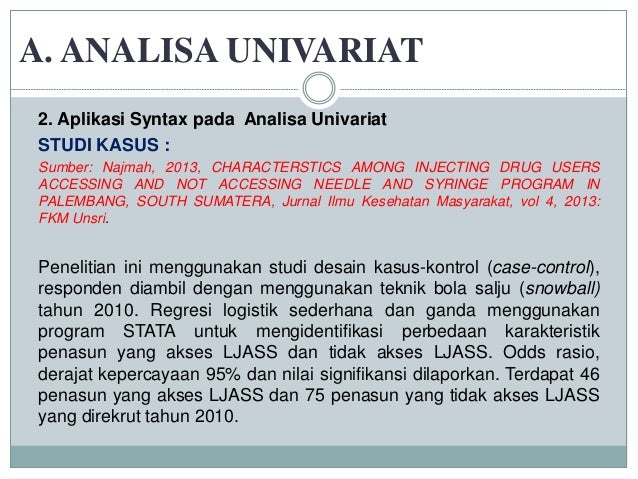 Bab 2 Univariat Logistik Sederhana Dan Berganda Pada Stata