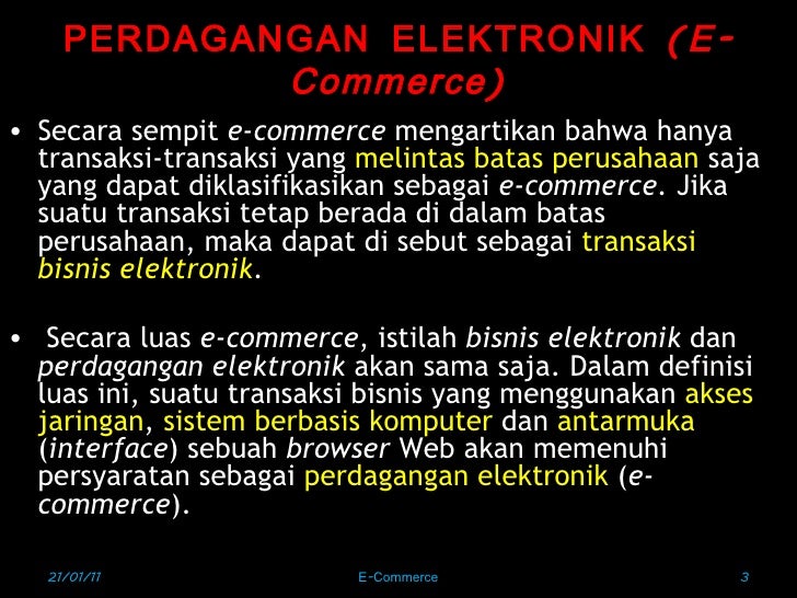 Fitur e-commerce sebagai sistem perdagangan elektronik