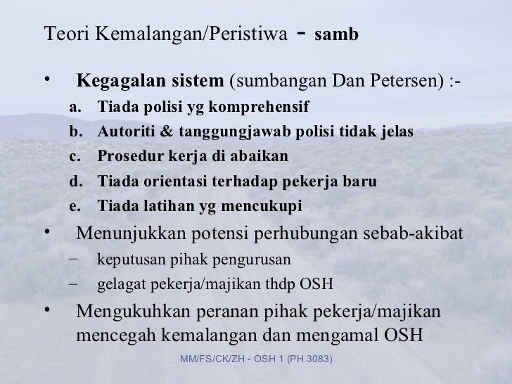 Teori Kecelakaan Kerja Klasifikasinya Fk Uniba Pdf